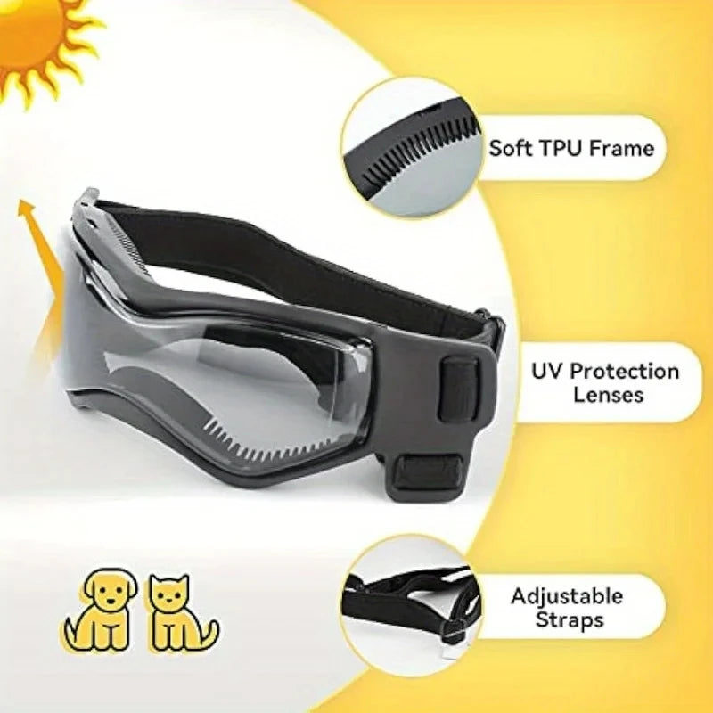 UV Protective Dog Goggles – Sunglasses for Small & Medium Dogs | Wind, Dust & Sun Protection