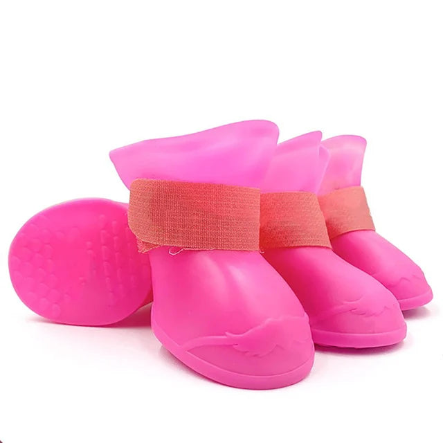 4Pcs Waterproof Anti-Slip Rubber Boots for Dogs & Cats | Outdoor Paw Protection