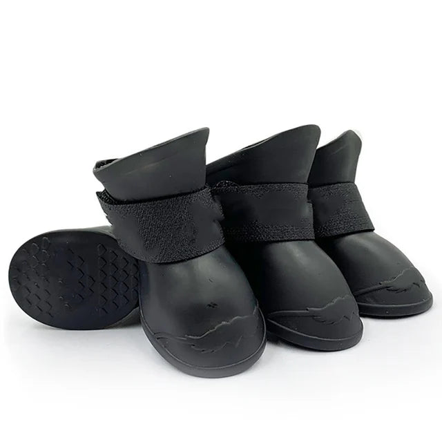 4Pcs Waterproof Anti-Slip Rubber Boots for Dogs & Cats | Outdoor Paw Protection