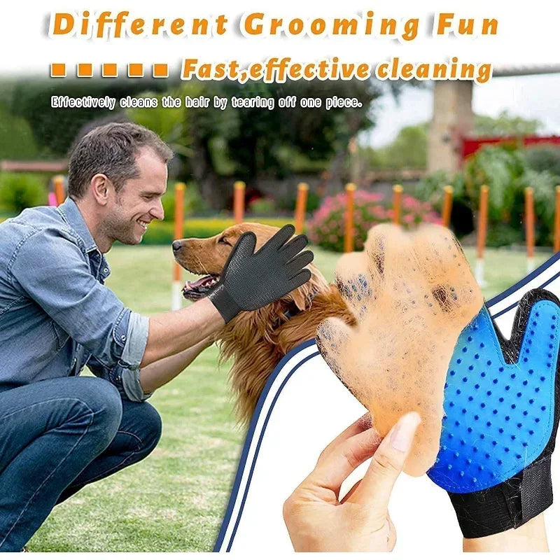 2-in-1 Pet Grooming Brush & Bath Cleaning Glove – Perfect for Shedding & Massage